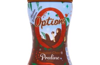Options Hot Chocolate – Belgian Chocolate & Praline Flavour Hot Chocolate – Limited Edition Christmas Flavour – 220g