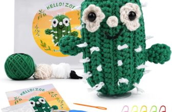Outbit Crochet set for beginners, complete crochet set with step-by-step video tutorials, ideal DIY gift for adults and craft lovers (Cactus-Zoe)