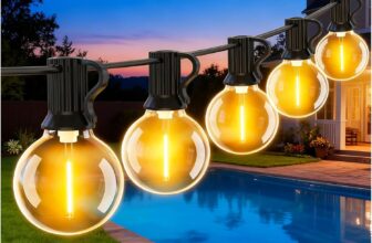 Outdoor-Garden-String-Lights-Mains-Powered 9M Festoon Lighting 30Ft Gazebo Lights Outside Waterproof Electric LED G40 Bulb Shatterproof Pergola Patio Backyard Porch Terrace Partylight Connectable