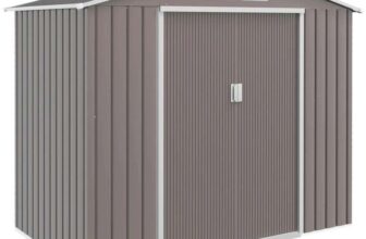 Outsunny 7 x 4ft Garden Shed Storage with Foundation Kit and Vents, Grey (UK Mainland) – Sold by Outsunny