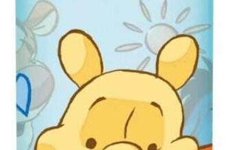 POS 27291 Winnie The Pooh Design Transparent Drinking Bottle with Flip Up Straw, BPA-, Capacity 15 oz