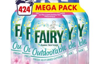 Pack of 8 Fairy Outdoorable Fabric Conditioner, Cherry Blossom and Nordic Cotton, 424 Washes (8×53), Ultra Concentrated Formula (S&S £22.61)