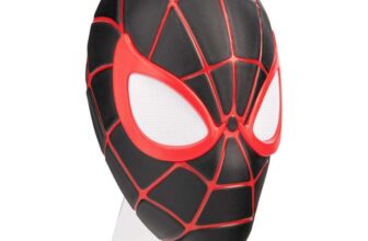Paladone Miles Morales Spider-Man Mask Light, Wall Mountable or Freestanding LED Lamp, Officially Licensed