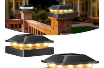 Peasur 4×4 Post Cap Solar Lights 10-Pack Black