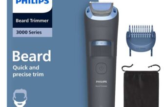 Philips Beard Trimmer 3000 Series – Self-Sharpening Blades with Round Tips, 20 Lock-in Settings, Lift&Trim Comb, 100% Waterproof