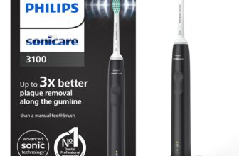 Philips Sonicare 3100 Series Electric Toothbrush, Sonic Toothbrush, Pressure Sensor and Timer, Black, HX3671/14