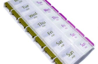 Pill Box – Easy Open Buttons- AM & PM 7 Day Medication Storage Case (14 Slot Pill Case) – Sold By Dental Aesthetics Dental Supplies FBA