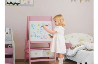 Pink AIYAPLAY 3-in-1 Double-Sided Kids Art Easel with Paper Roll