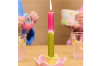 Pink Daffodil Candle Holder