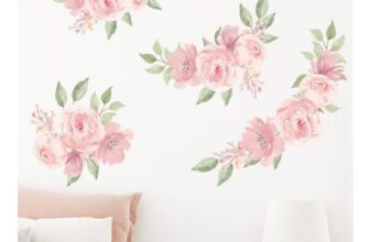 Pink Rose Wall Stickers – Easy to Apply and Remove