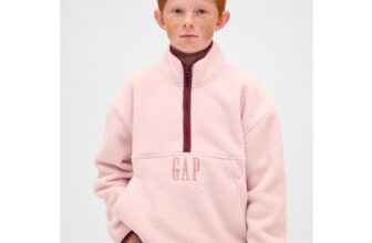 Pink Sherpa Logo Half-Zip Pullover Sweatshirt (4-13yrs)