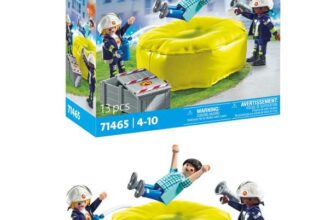 Playmobil 71465 Action Heroes: Firefighters with Air Pillow, with helmets, a megaphone, and a fire extinguisher