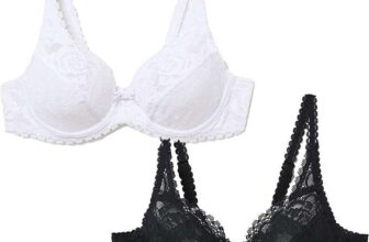 Playtex Womens Pack Flower Elegance Underwired Bra, 34B (Pack of 2 – Black & White)