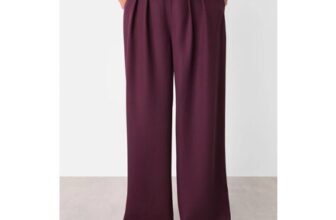 Plum Pleat Front Relaxed Trouser