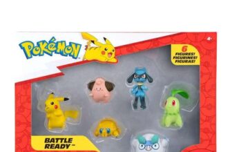 Pokemon Battle Figure 6 Pack – Features 2-Inch Pikachu, Joltik, Galarian Darumaka, Riolu, Chikorita and Cleffa Battle Figures