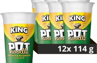 Pot Noodle Chicken & Mushroom King Pot Noodle instant vegetarian snack quick to make noodles Instant Noodle 12x 114 g