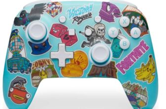 PowerA Enhanced Wireless Controller for Nintendo Switch – Fortnite Sticker Mania (Free C&C)