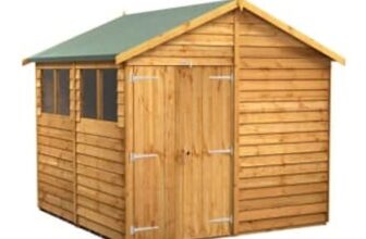 Powersheds Double Door Apex Overlap Dip Treated Shed – 8 X 8ft