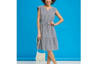 Pure Cotton Tiered Check Dress
