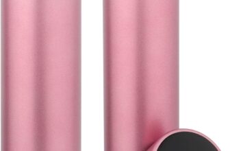 QiCheng&LYS 500ML Travel Mug with Temperature Display 304 Stainless Steel, Double Walled Vacuum Insulation Cup for Heat and Cold Water(Pink)