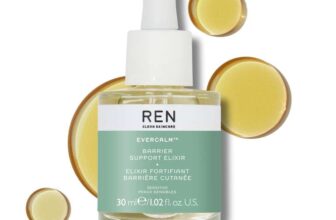 REN Evercalm Barrier Support Elixir Strengthens Skin Barrier, Reduces Redness & Hydrates Sensitive Skin, 30ml