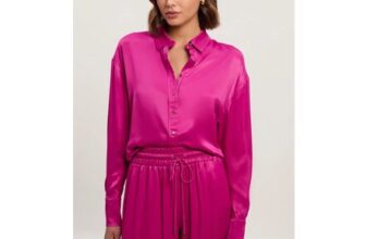 Raspberry Viscose Satin Oversized Woven Shirt