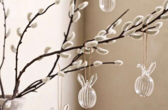 Ribbed Glass Egg Bunny Decorations Set of 4