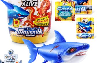 Robo Alive Deep Sea Monster Surprise (Shark) by ZURU, Surprise Unboxing and Electronic Animal Toy for Boys
