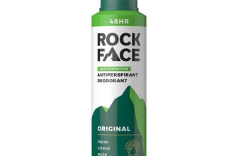 Rock Face Antiperspirant Deodorant for Men – Original Fresh Citrus Scent, 200ml Spray, 48 Hour Protection, Non-Staining
