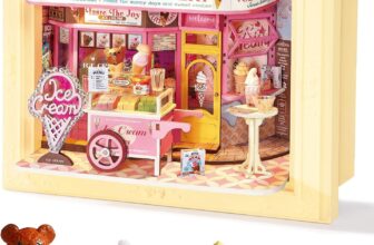Rolife DIY Miniature House Kit Model Kit for Adults to Build Wall Mountable Miniature Dollhouse with LED Lights 3D Puzzle Home Decoration Creative Gift for Adults (Sweet Scoopery)