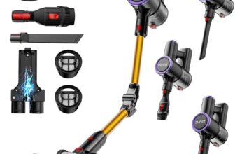 S9 Cordless Vacuum Cleaner, 45000Pa 500W 45Min Vacuum Cleaner, Stick Vacuum with Flexible Wand Design, Wall-mounted Charging, Green LED, Lightweight Vacuum for Hardwood Floor Carpet Car Pet Hair