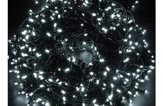 SHATCHI 1000 LED Fairy Lights, Cool White, Mains-Powered, 8 Modes