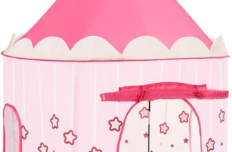 SONGMICS Princess Castle Play Tent for Girls Toddlers, Indoor and Outdoor Playhouse, Portable Pop Up Play Teepee, Gift for Kids, Pink LPT01PK