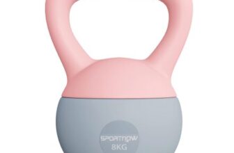 SPORTNOW Soft Kettlebell 8kg with Non-Slip Handle Pink and Grey