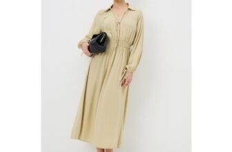 Sage Green Tie Neck Midaxi Dress