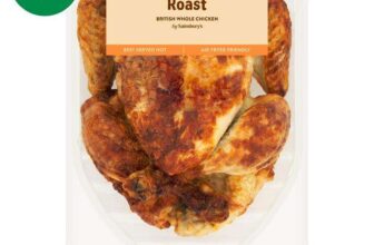 Sainsburys Roast Whole Cooked British Chicken 894g – 1112g (Nectar Price)