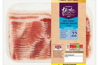 Sainsburys XXL Dry Cured Streaky Bacon