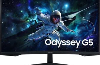 Samsung Odyssey G5 32 180Hz QHD IPS Gaming Monitor, HDMI, Displayport, Height Adjust – LS32DG502EUXXU