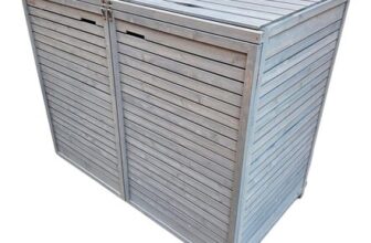Samuel Alexander 135 X 114cm Grey Wooden Double Wheelie Bin Shed