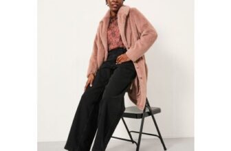 Save £50 on Esme Dusky Pink Long Faux Fur Coat at Fat Face