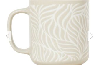 Set of 4 Ripple Pattern Mugs – Beige – Free C&C