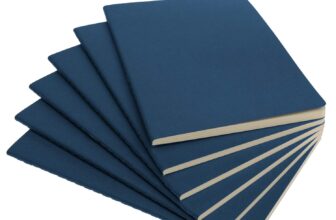 Simply Genius (6pk) Travel Journal A5 Dotted Bullet Journals, Dot Grid Notebook for Women and Men, 5×5 x 8.25 Inches, 92pg, Navy