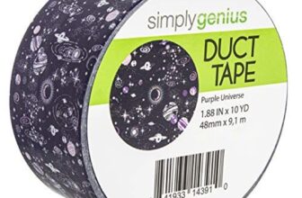Simply Genius (Single Roll) Patterned Duct Tape Roll Craft Supplies for Kids Adults Colored Duct Tape Colors, Purple Universe