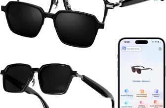 Smart Glasses for Men Women, AI Translator Sunglasses with Bluetooth Audio, Voice Control and Open Ear, Listenning Music and Calls, 115 Languages Real Time Translation, Polarized Lens Sunglasses