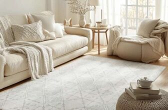 Soft Low-Pile Area Rug Beige/Ivory 120x160cm