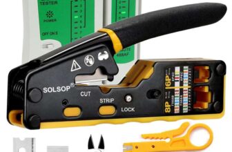 Solsop Pass Through RJ45 Crimp Tool Kit Ethernet Crimper CAT5 Cat5e Cat6 Crimping Tool Kit