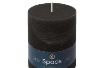 Spaas Rustic Pillar Candle 100/130 mm 95h, Black