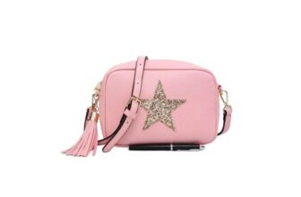 Sparky Shiny Glitter Star Tassel Charm Crossbody Bag with Tassel Charm