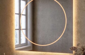 Square Front and Backlit Heated Bathroom Mirror with Lights 800mm – Saturn With Code. Free C&C