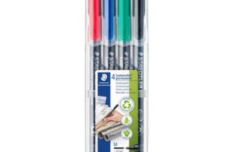 Staedtler Lumocolor Permanent Pen 1.0mm, Assorted Colours, Pack of 4